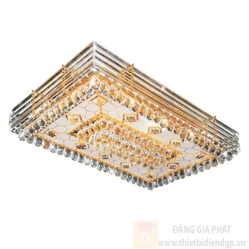 Đèn mâm ốp trần pha lê chữ nhật L950*W650*H250, Led color changer, 126 crystals, remote